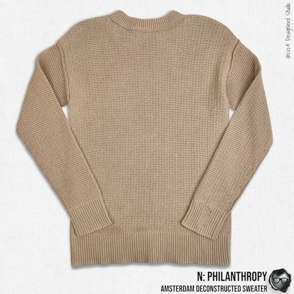 N:PHILANTHROPY AMSTERDAM DECONSTRUCTED SWEATER IN AUTUMN BLONDE BEIGE SIZE SMALL - Picture 2 of 16